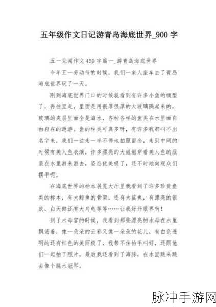 潜水日记,探索海底世界的趣味休闲益智之旅