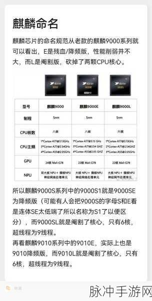 麒麟9000e和9000s哪个处理器好:麒麟9000e与9000s对比:哪款处理器性能更强?