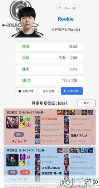 韩服最新rank排名:1. 韩服最新Rank榜单揭晓:谁将称霸英雄联盟?