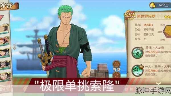 航海王燃烧意志索隆加点全攻略,打造无敌剑豪之路