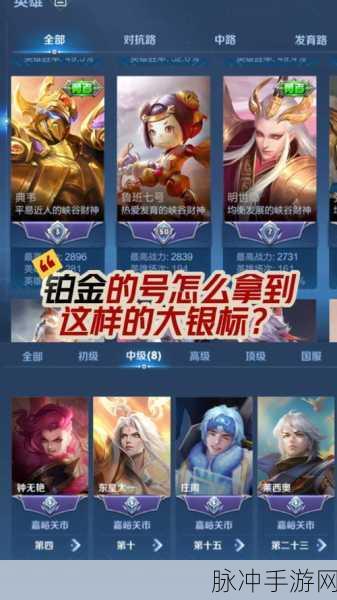 王者荣耀白金局,揭秘那些鲜为人知的小数据