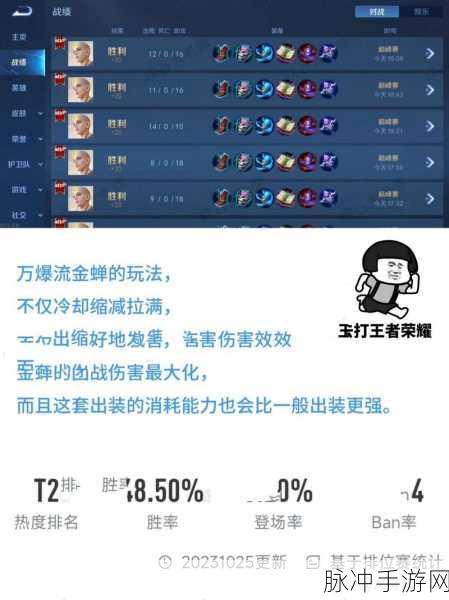 王者荣耀金蝉,解锁最强出装搭配,制霸中路!