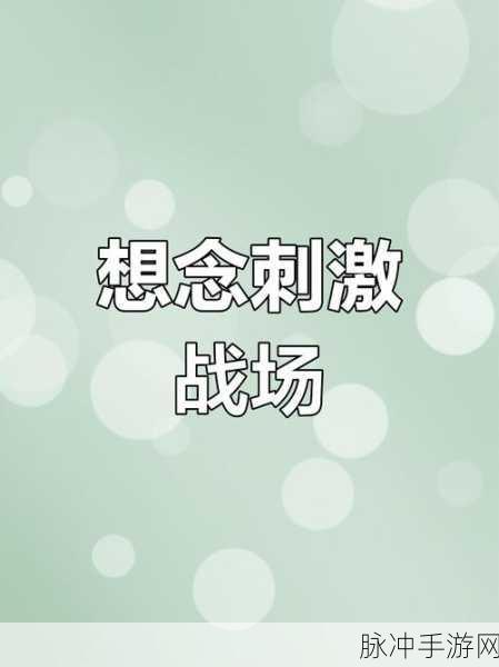 重燃战火,揭秘刺激战场召回模式的热血归来
