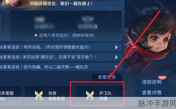 王者荣耀,加入鹰眼护卫队,解锁游戏新体验