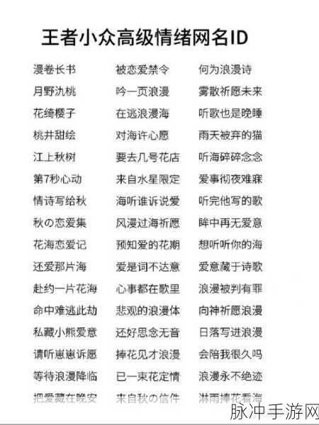 王者荣耀霸气昵称大揭秘,让你的名字响彻峡谷!