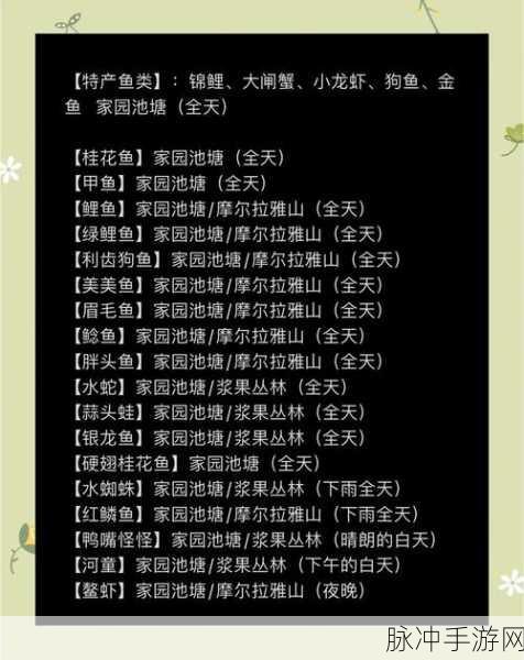 摩尔庄园小镇钓鱼点全揭秘,探寻钓鱼天堂的奥秘
