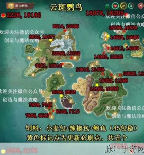 创造与魔法,揭秘云鸟刷新几率最高的必刷点