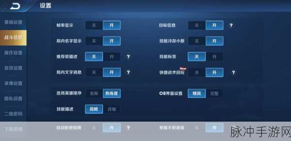 王者荣耀为何未开放全面的自定义配置