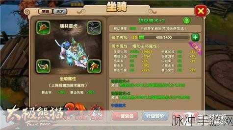 太极熊猫坐骑升级全攻略，打造你的战斗伙伴