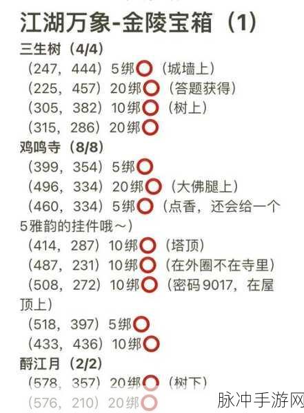 烟雨江湖铁刃门宝箱探寻之旅