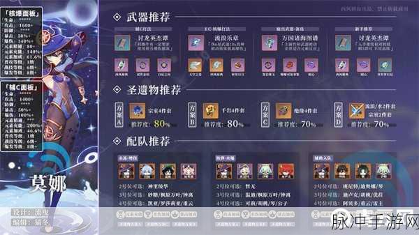 原神莫娜辅助,武器圣遗物搭配全解析