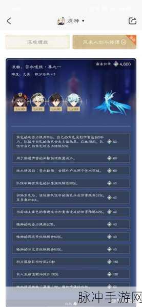 原神风来人剑斗绮谭第四天,技能选择与搭配全攻略