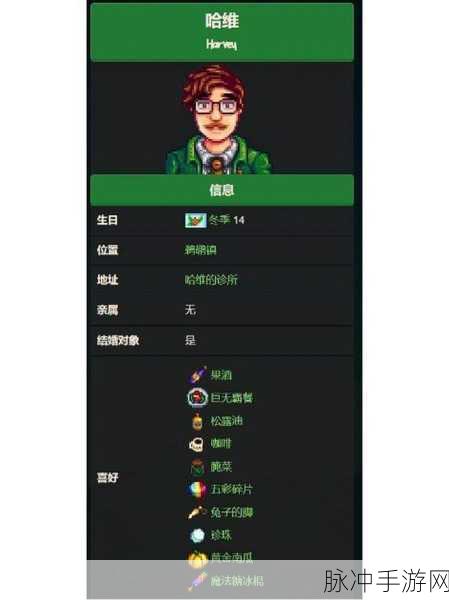 星露谷物语,揭秘哈维最爱礼物与好感度提升秘籍