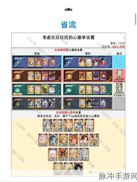奥奇传说手游,心愿单精灵精选指南