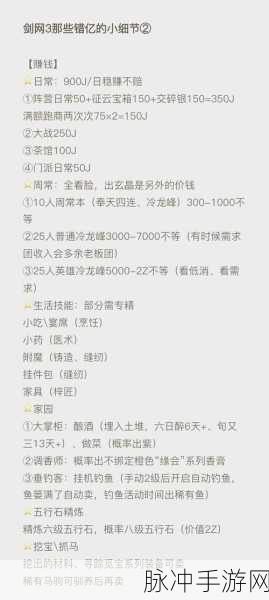 2025剑侠情缘手游,银两赚取全攻略,解锁高效获取新技巧