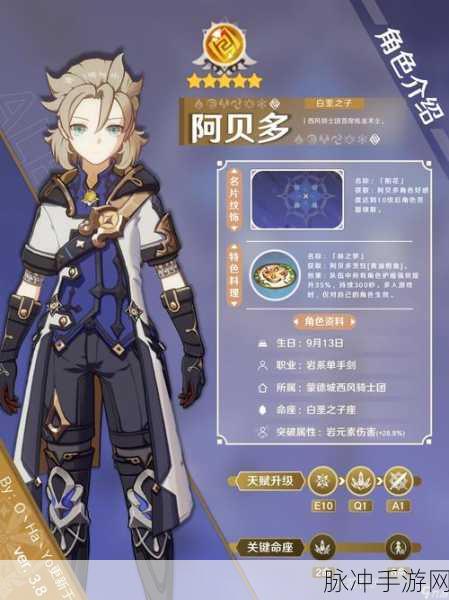原神阿贝多天赋升级全攻略,材料一览与获取途径