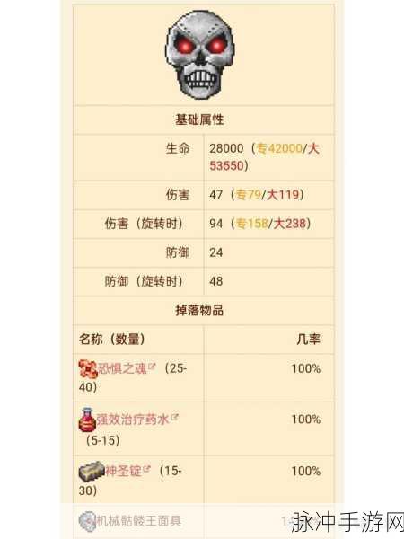 泰拉瑞亚骷髅王面具，揭开神秘之王的荣耀面纱