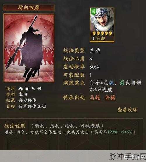三国志战略版深度解析，马超技能搭配与实战策略