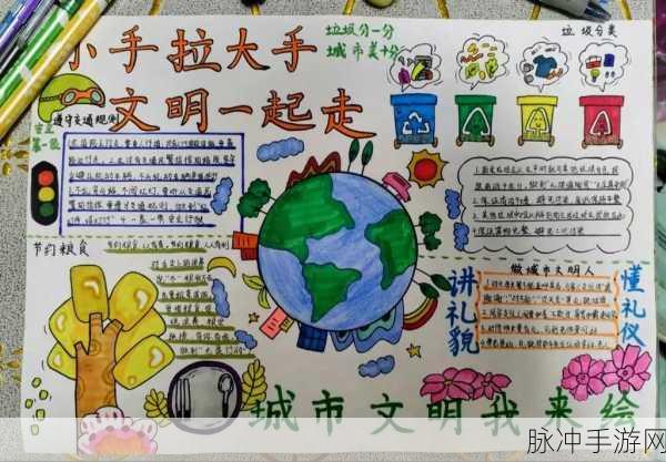 文明城市风采录,手抄报里的创意与梦想交织