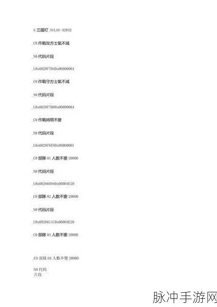 三国志英杰传金手指代码添加全攻略
