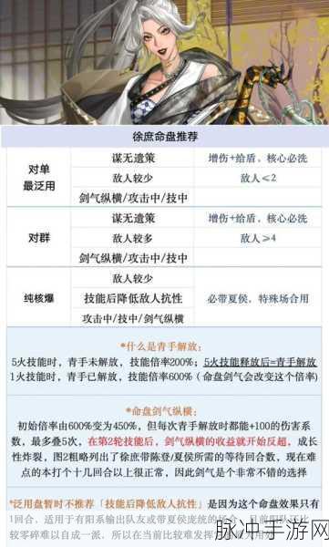 放开那三国3徐庶深度解析，技能属性与实战攻略