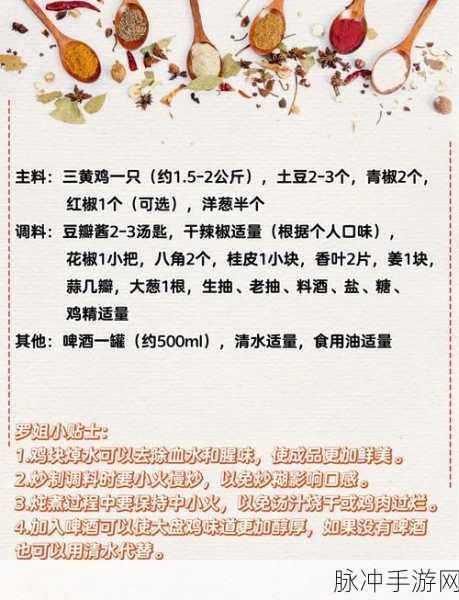 航海王热血航线里的美食奇遇，大盘鸡配方大公开，独家烹饪秘籍与味蕾盛宴