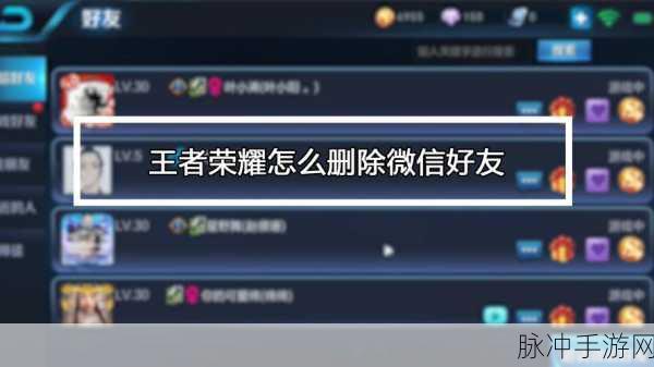王者荣耀，轻松几步，教你如何删除游戏好友