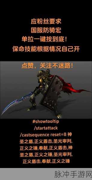 魔兽世界惩戒骑爆发宏，解锁战场致命一击新技巧
