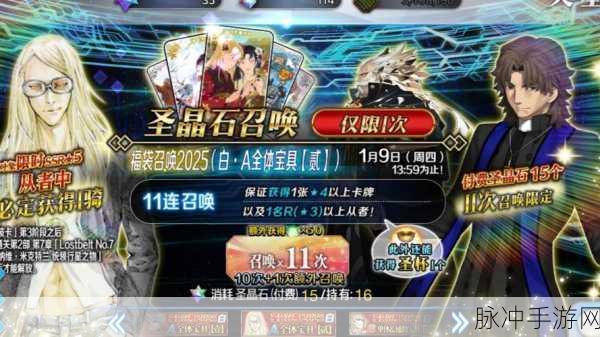 FGO福袋,解锁限定五星从者的神秘宝箱