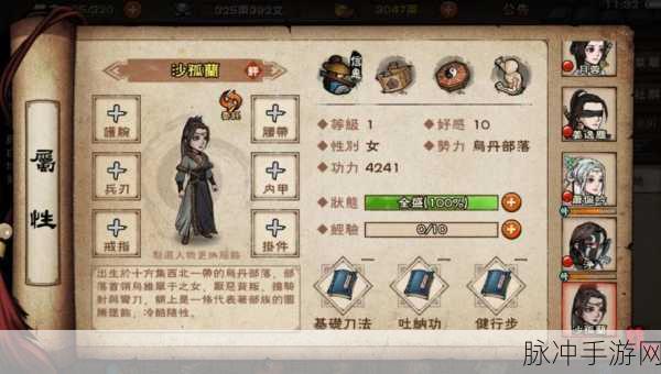 烟雨江湖沙孤兰加点全攻略，打造顶级隐身刺客