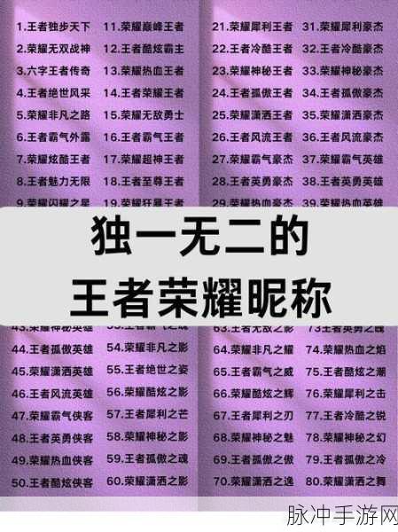 王者荣耀，解锁六字骚气名字，彰显个性风采