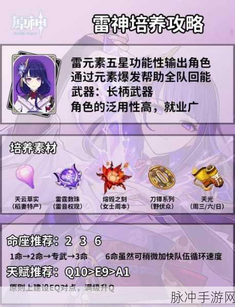 原神雷神升级全攻略，解锁强大战力的必备材料