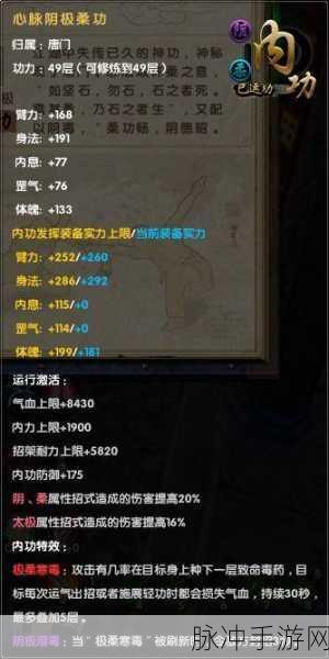 九阴真经手游唐门，内功套路深度解析