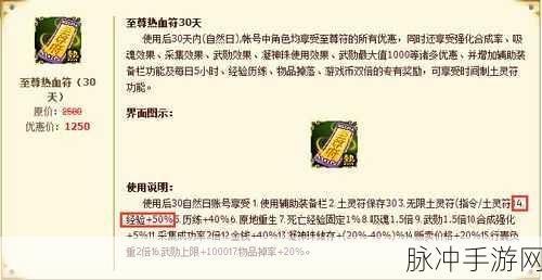 热血江湖，至尊热血符与热血符的深度对比