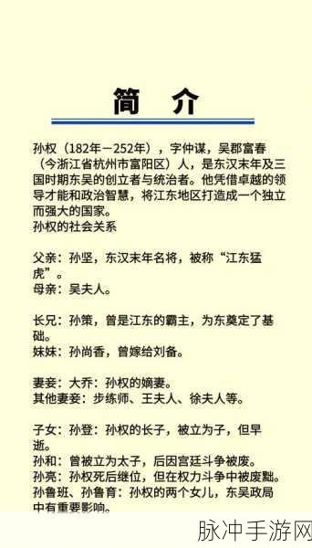 三国志13重塑历史辉煌,孙权风采再现,东吴霸业等你续写