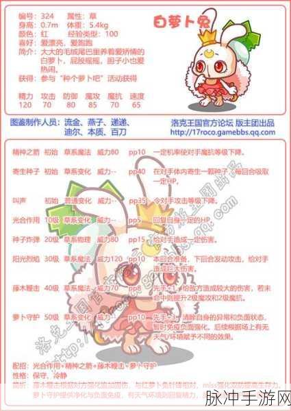 洛克王国兔仙人，技能表全揭秘