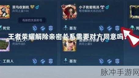 王者荣耀亲密关系解除全攻略,轻松操作,告别过往