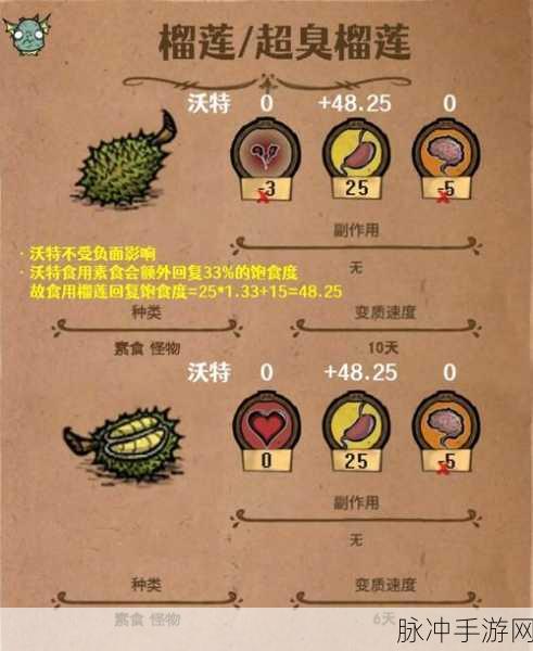 饥荒联机版榴莲，神奇果实的多样用途
