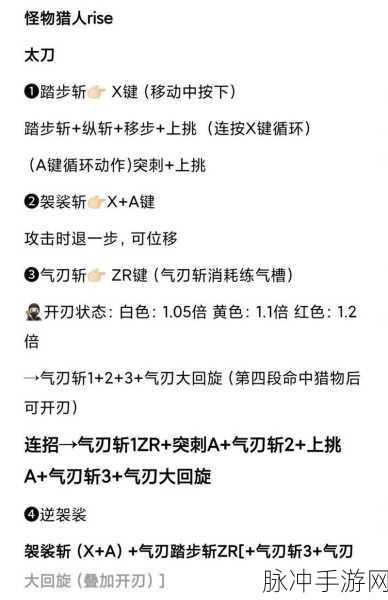 怪物猎人崛起太刀攻略，技巧与使用方法详解