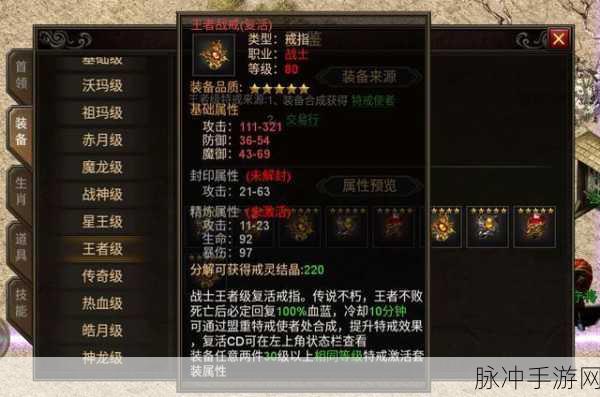 传奇世界手游装备秘籍，解锁英豪战甲的终极奥义