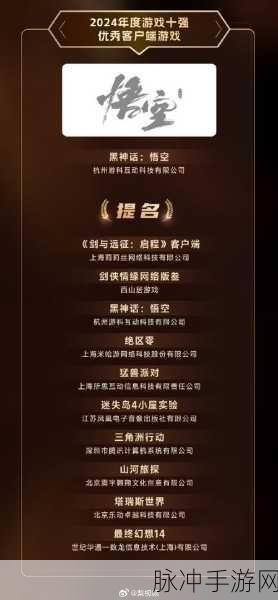黑神话:悟空荣耀加冕IGN年度最佳，社群投票热情高涨