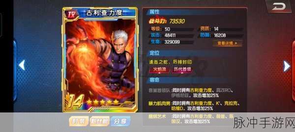拳皇98终极之战OL，揭秘古利查力度99的觉醒武器邪神爪套