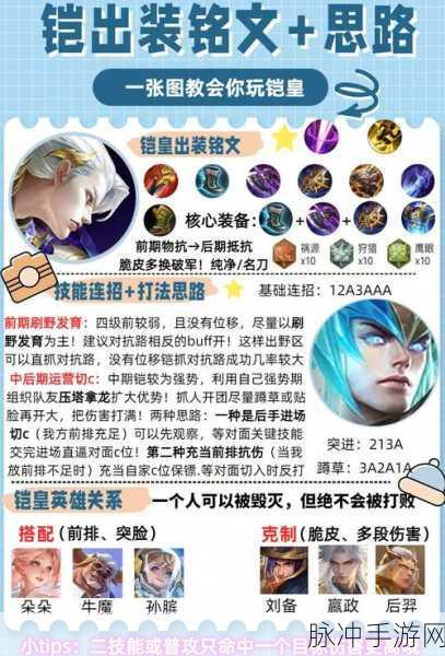 王者荣耀凯皇万爆出装与铭文搭配秘籍