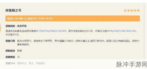 原神阿莫斯之弓适配角色深度剖析