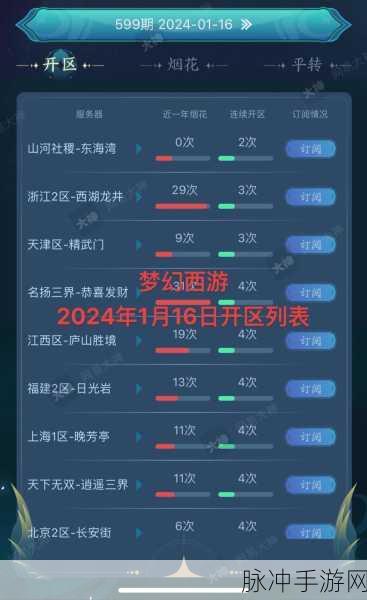 梦幻西游,探寻那些璀璨的烟花区