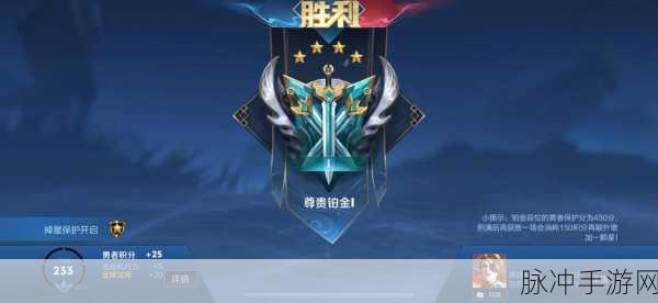 荣耀征途，铂金段位，解锁王者荣耀的璀璨篇章
