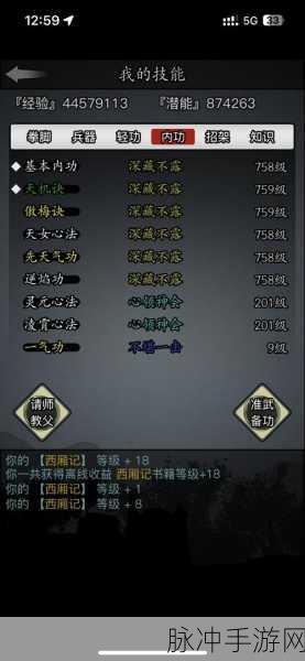 放置江湖，内功上限突破秘籍，助你轻松称霸武林