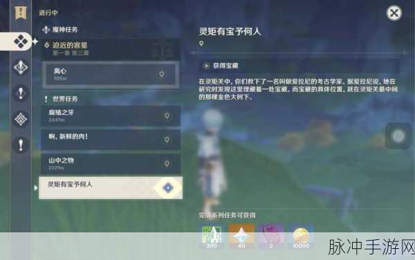 原神灵矩有宝予何人任务全揭秘,解锁宝藏的奇妙之旅