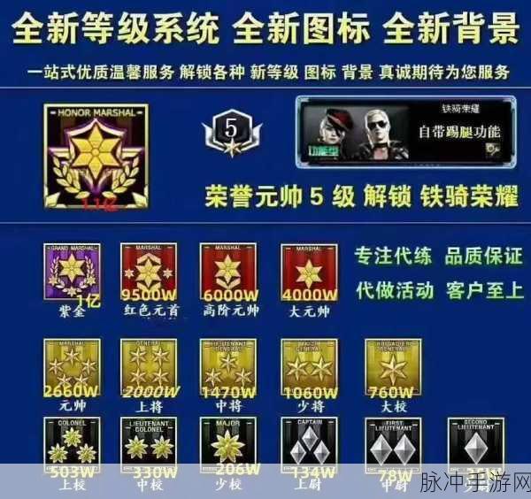 CF端游五星军衔后升级机制揭秘
