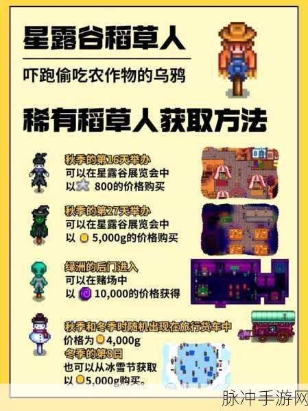 星露谷物语，解锁八大稀有稻草人，打造梦幻农场